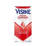 Visine Red Eye Comfort Redness Relief Eye Drops to Help Relieve Red Eyes Due to Minor Eye Irritations Fast, Tetrahydrozoline HCl, 0.5 fl. oz [Comfort and relief] $1.51