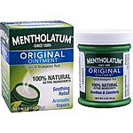 Mentholatum Original Ointment, 3 Ounce (85g) – 100% Natural Active Ingredients for Soothing Relief $3.95