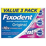 2.4 Ounce, Pack of 3 Fixodent Complete Original Denture Adhesive Cream $8.48