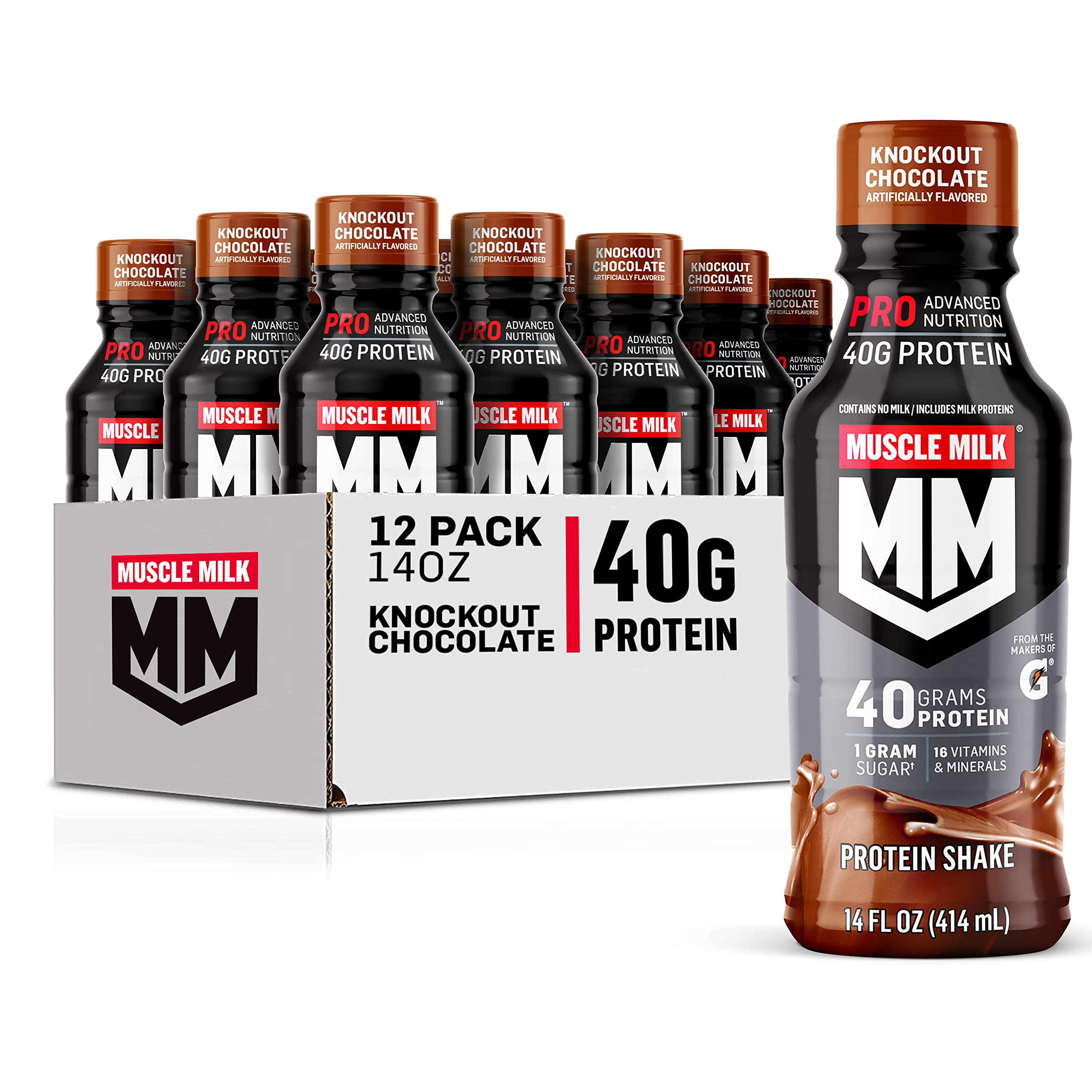 12-Count 14-Oz Muscle Milk Pro Advanced Nutrition Protein Shake (Knockout Chocolate) $27.24 + Free Shipping w/ Prime or on $35+