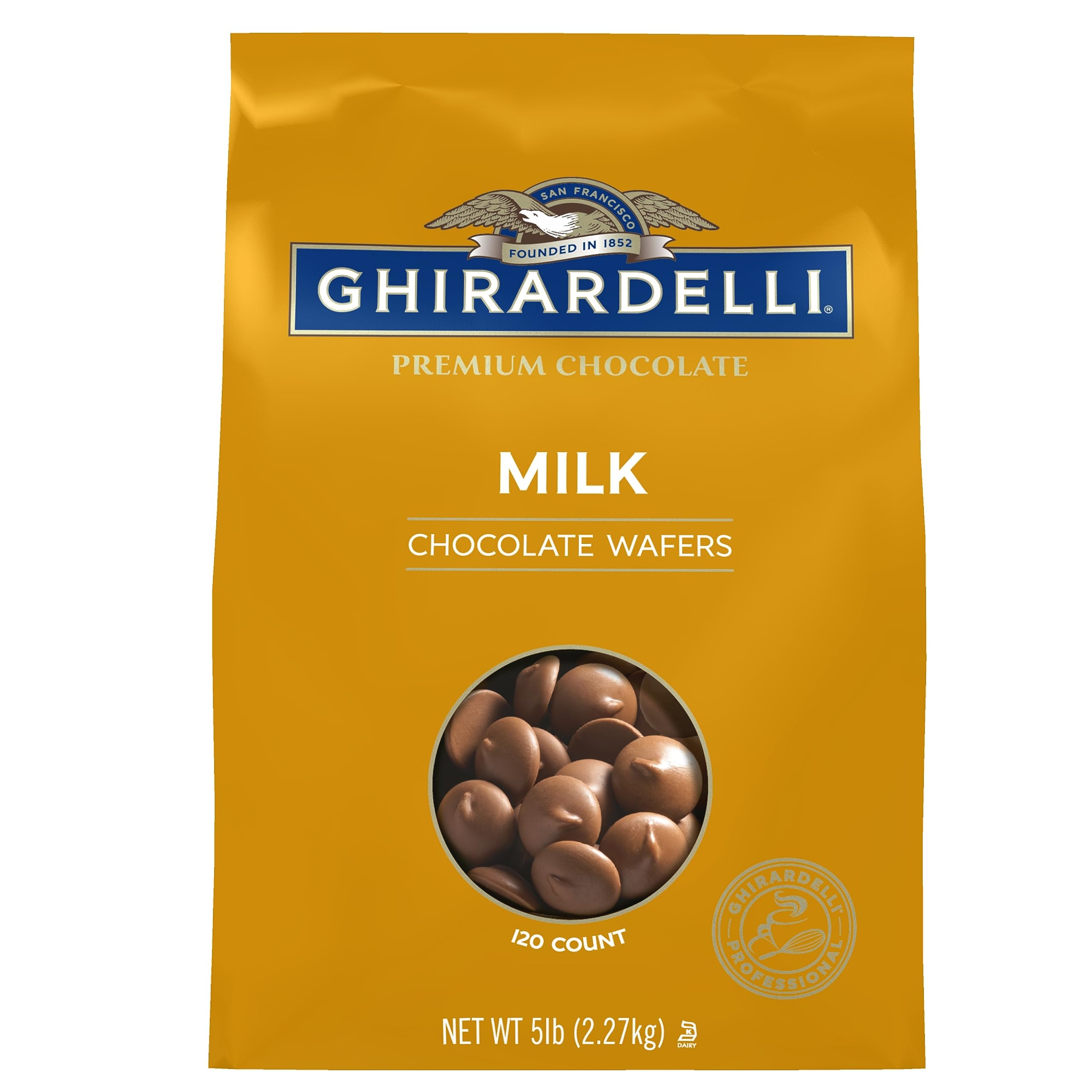 5-Lb Ghirardelli Chocolate Company Milk Chocolate Wafers Bag $27.73 + Free shipping