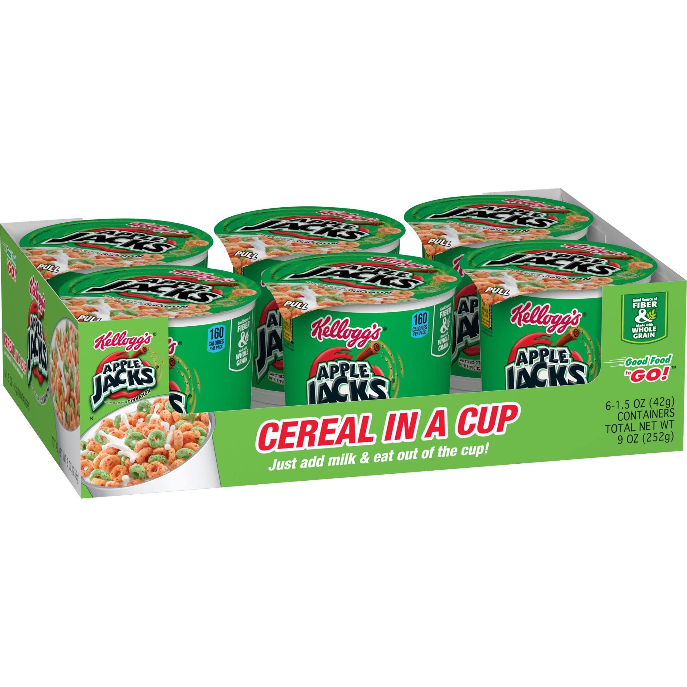 12-Pack 1.5-Oz Apple Jacks Cold Kids Breakfast Cereal Cups w/ 8 Vitamins and Minerals $7.25 w/ S&S + Free Shipping w/ Prime or on $35+