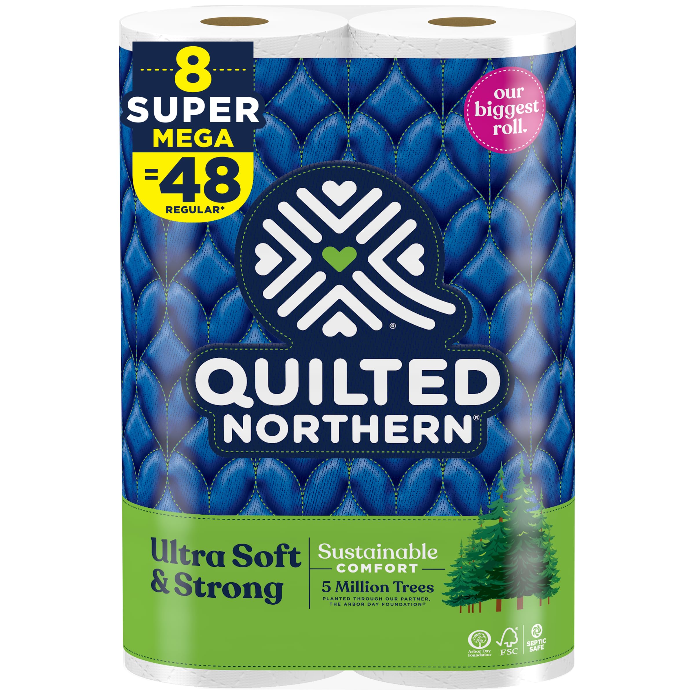 8-Count Quilted Northern Ultra Soft & Strong or Ultra Plush Toilet Paper Super Mega Rolls (~48 Regular Rolls) $10.84 w/ S&S & More + Free Shipping w/ Prime or on $35+