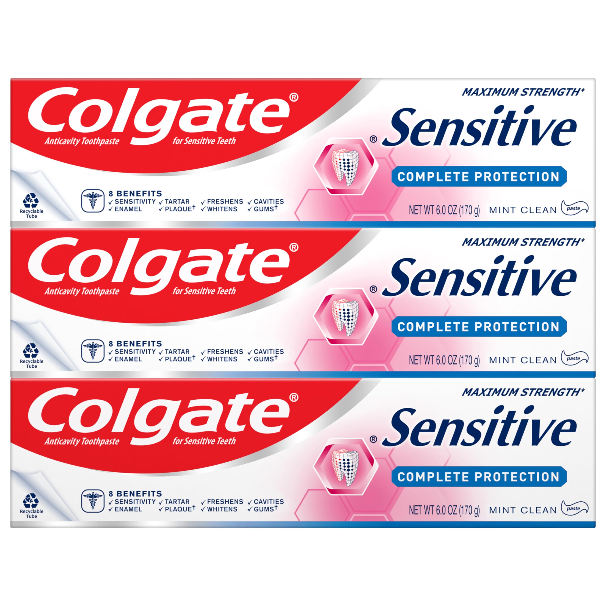 3-Pack 6-Oz. Colgate Sensitive Complete Protection Toothpaste (Mint) $10.75 + $3 Amazon Credit w/ S&S + Free Shipping w/ Prime or on $35+