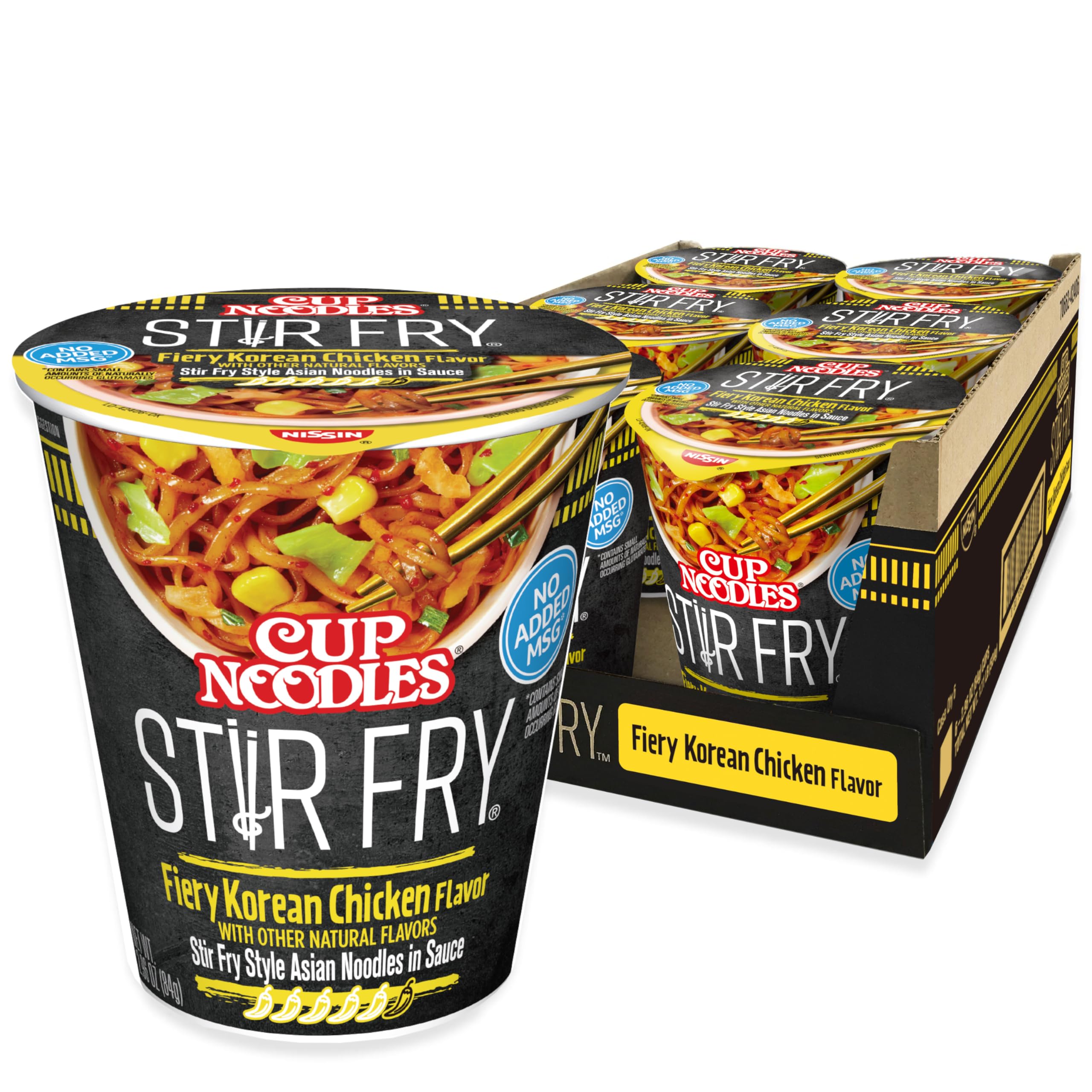 6-Pack 2.96-Oz Nissin Cup Noodles Stir Fry Noodles in Sauce (Fiery Chicken or Sweet Chili) $5.99 w/ S&S + Free Shipping w/ Prime or on $35+