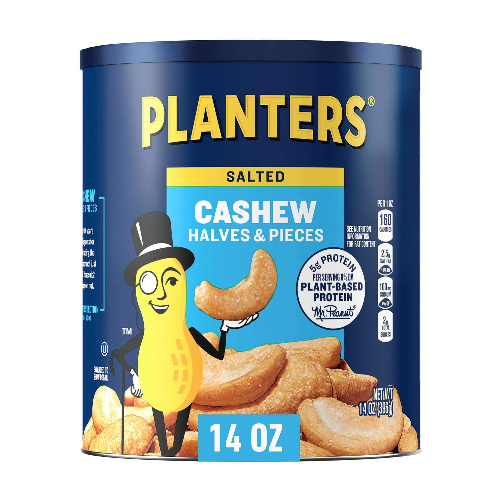 14-Oz PLANTERS Cashew Halves & Pieces Canister (Salted or Lightly Salted) from $6.51 w/ S&S + Free Shipping w/ Prime or on $35+