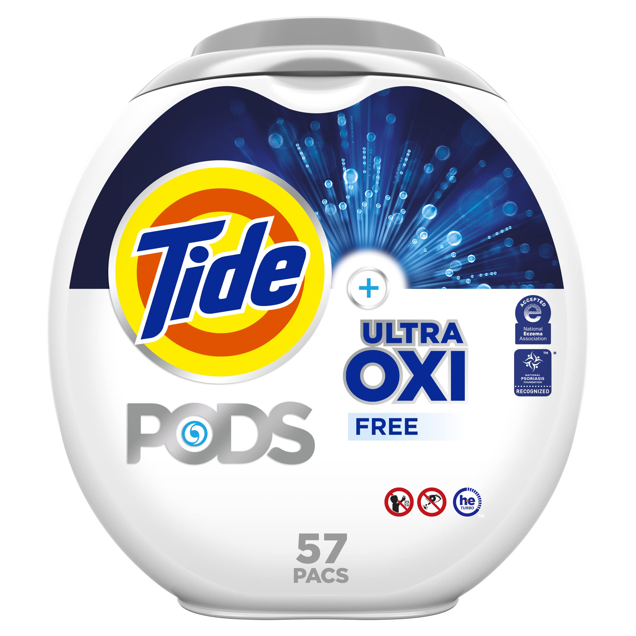 57-Count Tide PODS Ultra OXI Free Laundry Detergent Pacs (Recommended for Eczema & Psoriasis) $18.99 + $14 Amazon Credit w/ S&S + Free Shipping w/ Prime or on $35+