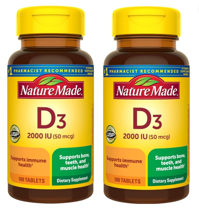 100-Count Nature Made Vitamin D3 2000 IU Tablets 2 for $6.29 ($3.15 each) w/ S&S + Free Shipping w/ Prime or on $35+