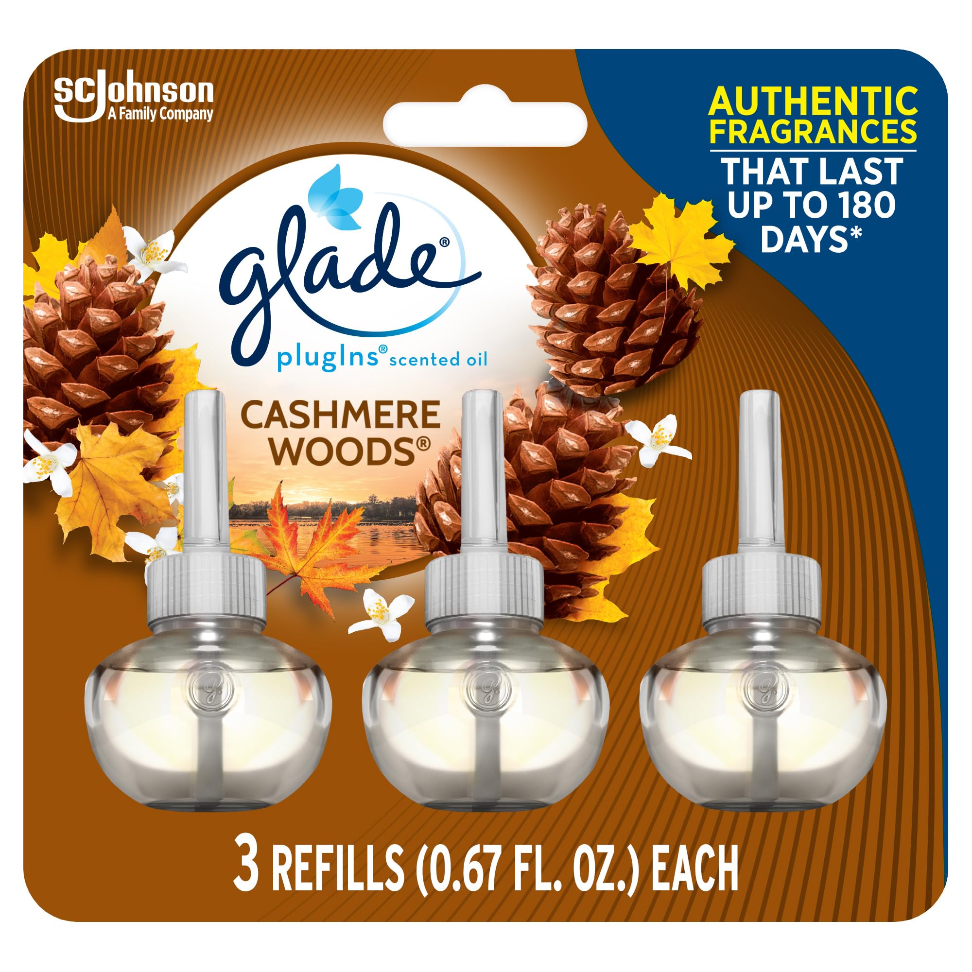 3-Count 2.01-Oz Glade PlugIns Refills Air Freshener (Cashmere Woods) $3.99 w/ S&S + Free Shipping w/ Prime or on $35+