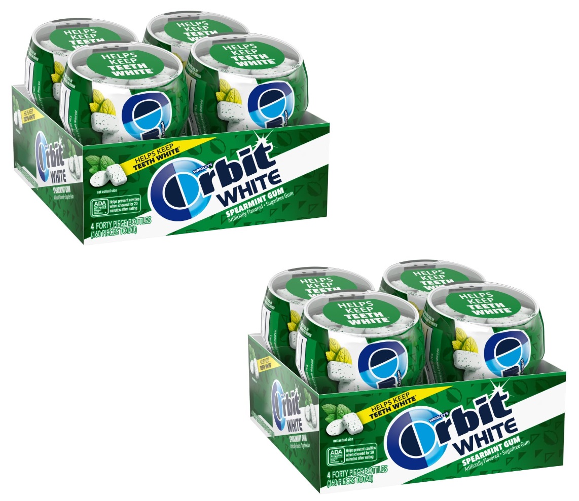 8 Count 40 Piece Orbit White Sugarfree Chewing Gum Spearmint 19 76 