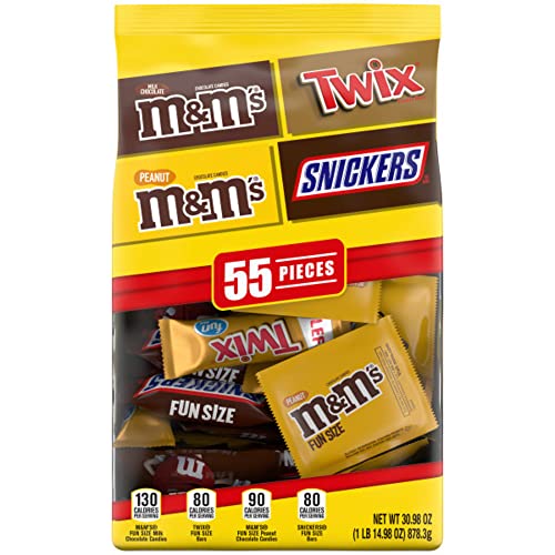 55-Piece (30.98-Oz) M&M'S, Snickers & Twix Fun Size Milk Chocolate Candy Bars Variety Pack Assortment $9.08 + Free Shipping w/ Prime or Orders $35+