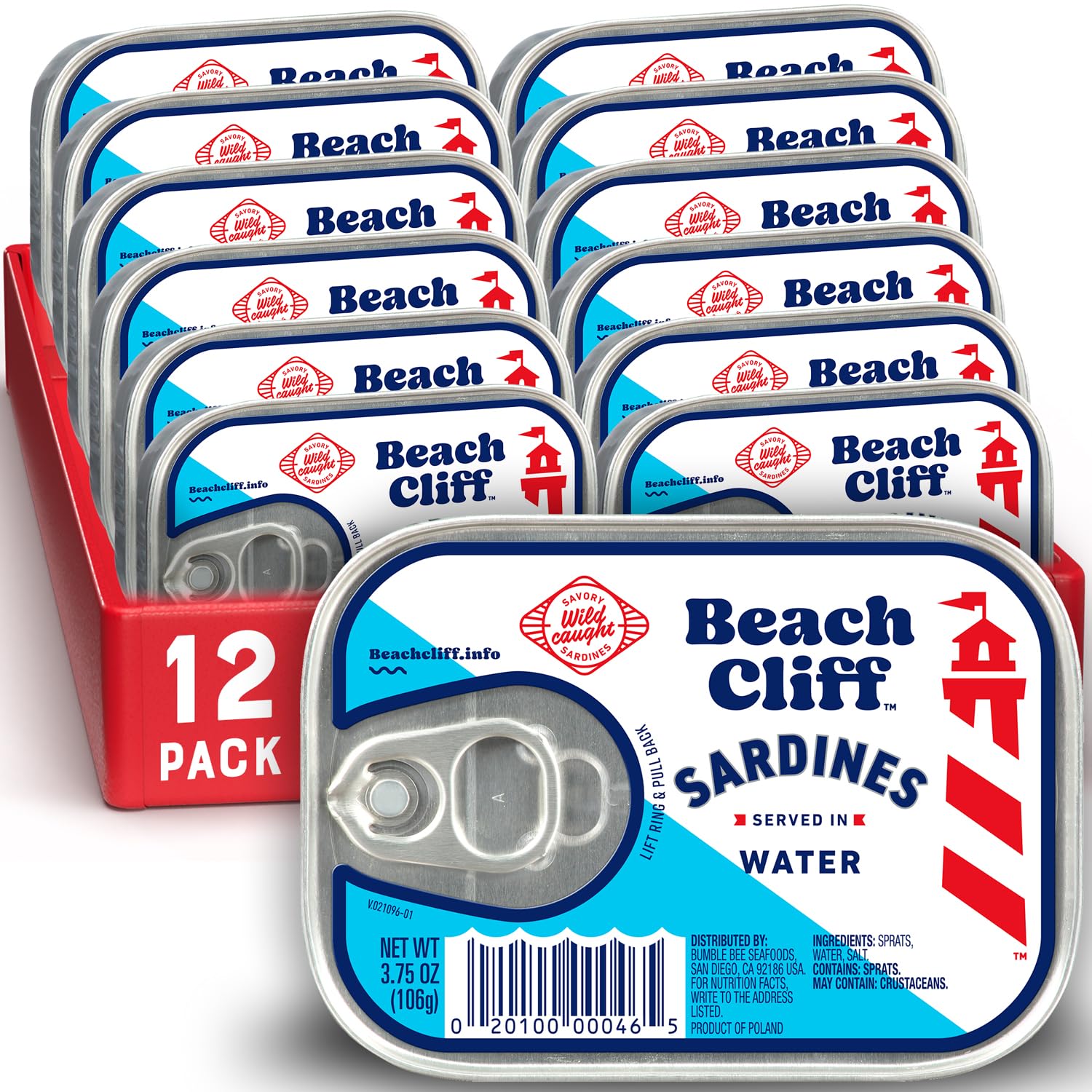 12-Pack 3.75-Oz Beach Cliff Sardines (Various) from $6.23 w/ S&S + Free Shipping w/ Prime or on $35+