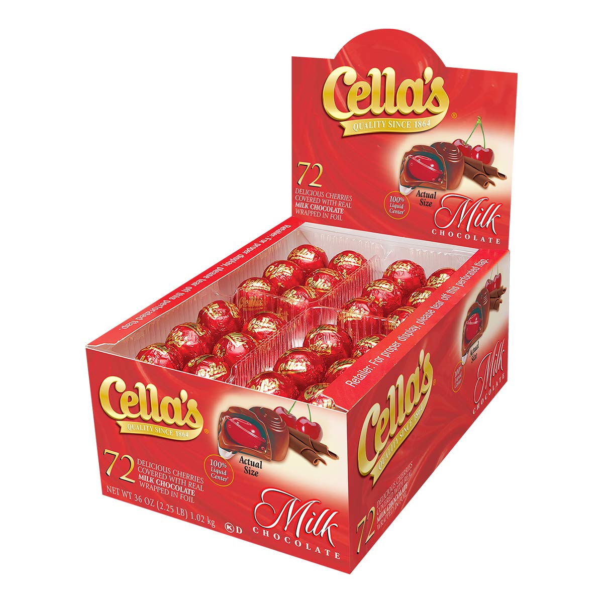 72-Count (36-Oz)  Cella's Premium Cherry Cordial Candies (Milk Chocolate or Dark Chocolate) from $17.49 + Free Shipping w/ Prime or on $35+