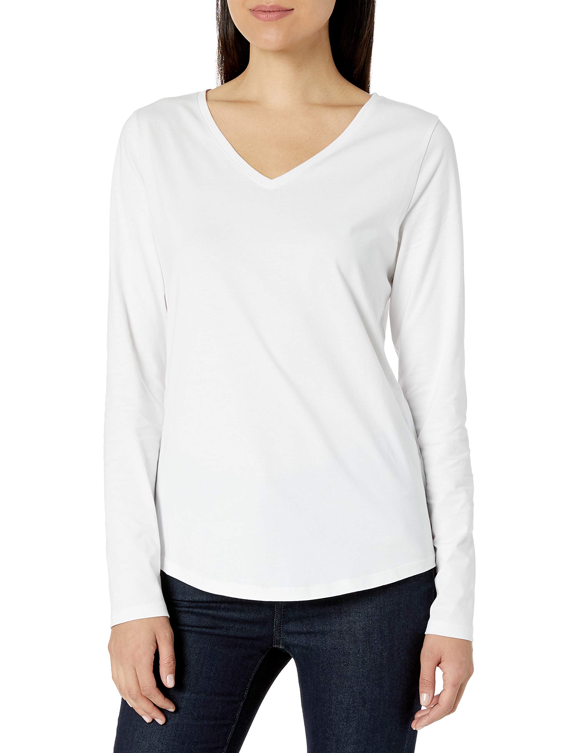 Amazon Essentials Women's Classic-Fit 100% Cotton Long-Sleeve V-Neck T-Shirt $5.30 + Free Shipping w/ Prime or on $35+
