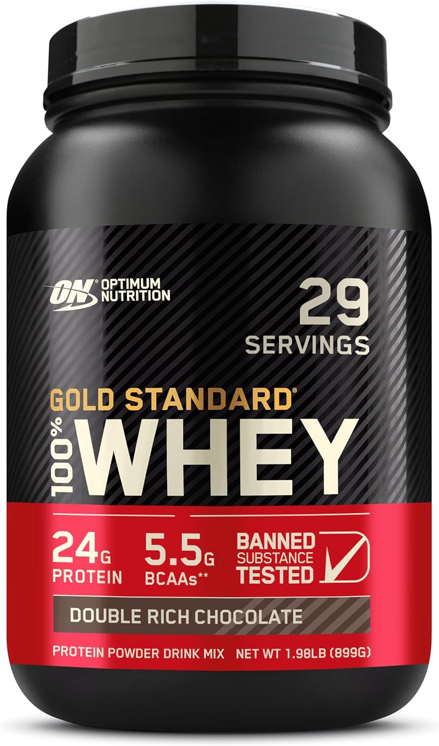 2-Lb Optimum Nutrition Gold Standard 100% Whey Protein Powder (Double Rich Chocolate) $24.82 + $5 Amazon Credit w/ S&S + Free Shipping w/ Prime or on $35+
