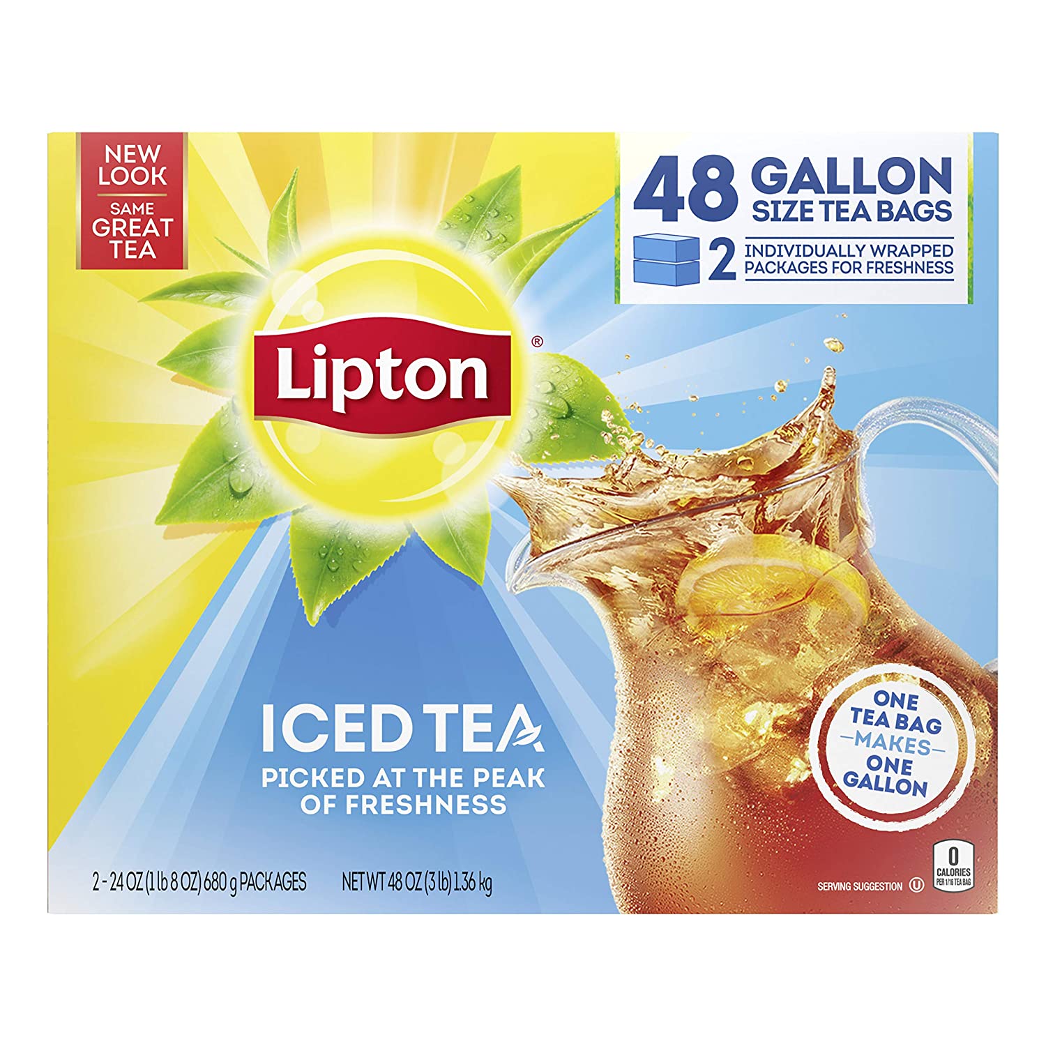 48-Count Lipton Gallon-Sized Iced Tea Bags $4.74 w/ S&S + Free S&H w/ Prime or $35+