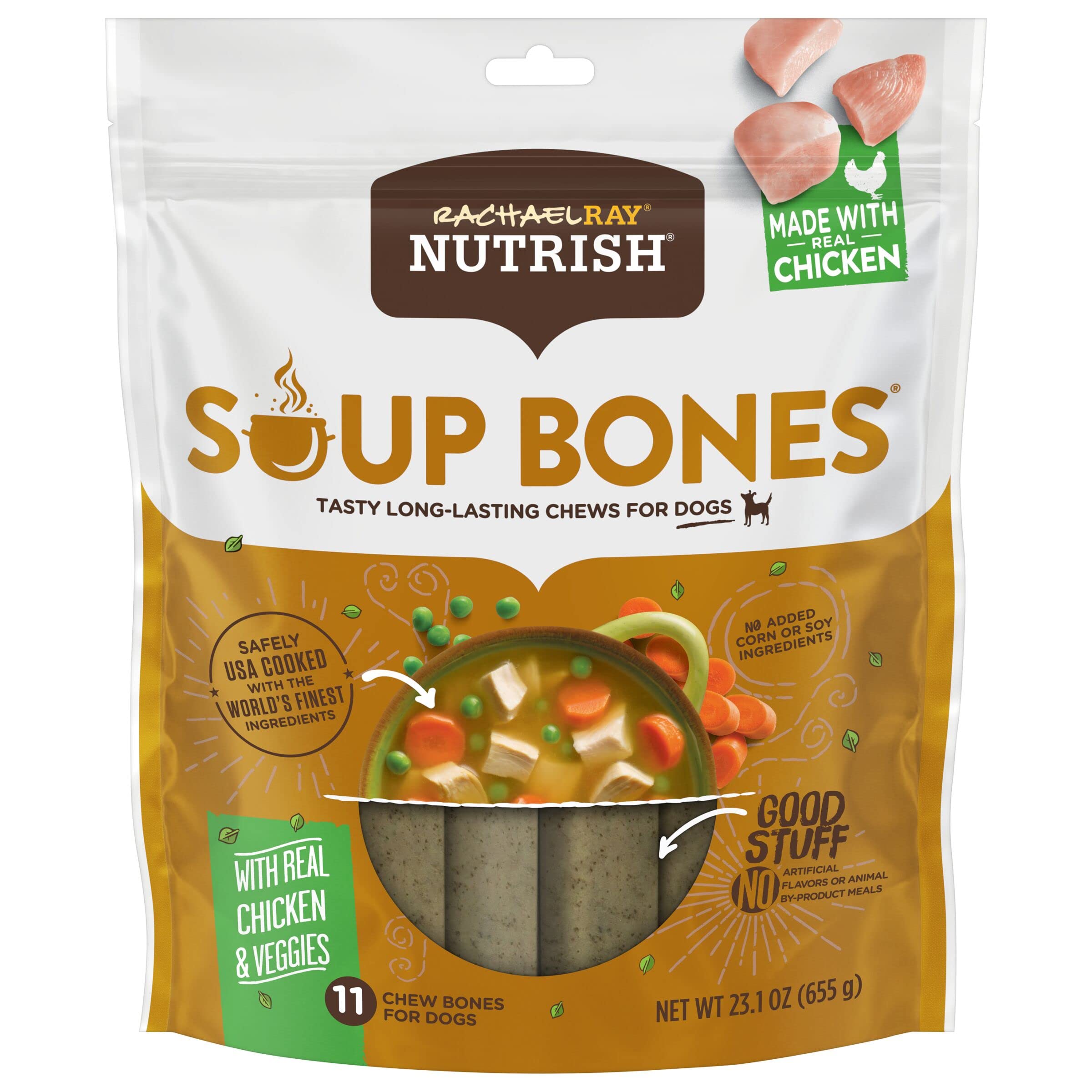 11-Count Rachael Ray Nutrish Soup Bones Dog Treats (Chicken & Veggies Flavor) $7.30 w/ S&S + Free Shipping w/ Prime or on $35+