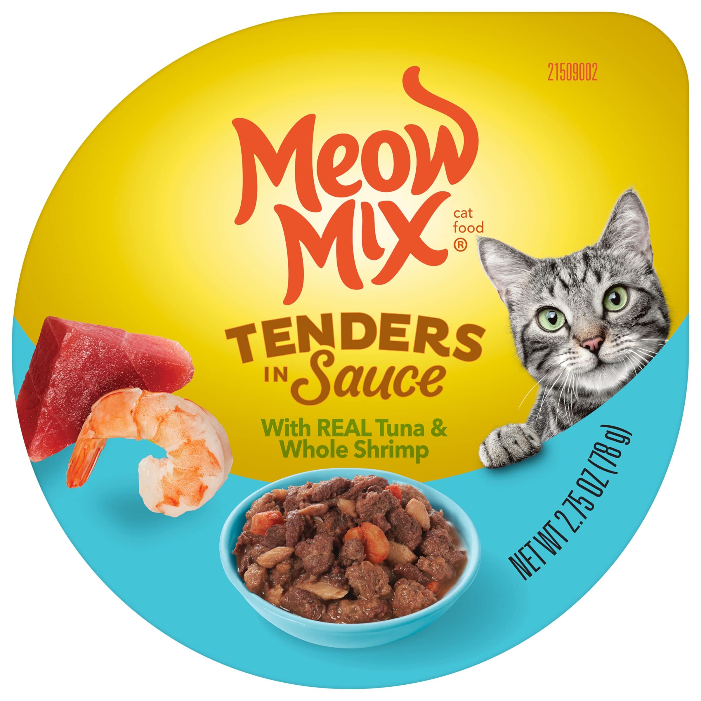 12-Pack 2.75-Oz Meow Mix Tender in Sauce Wet Cat Food (Tuna & Shrimp) $2.90 w/ Autoship + Free S/H