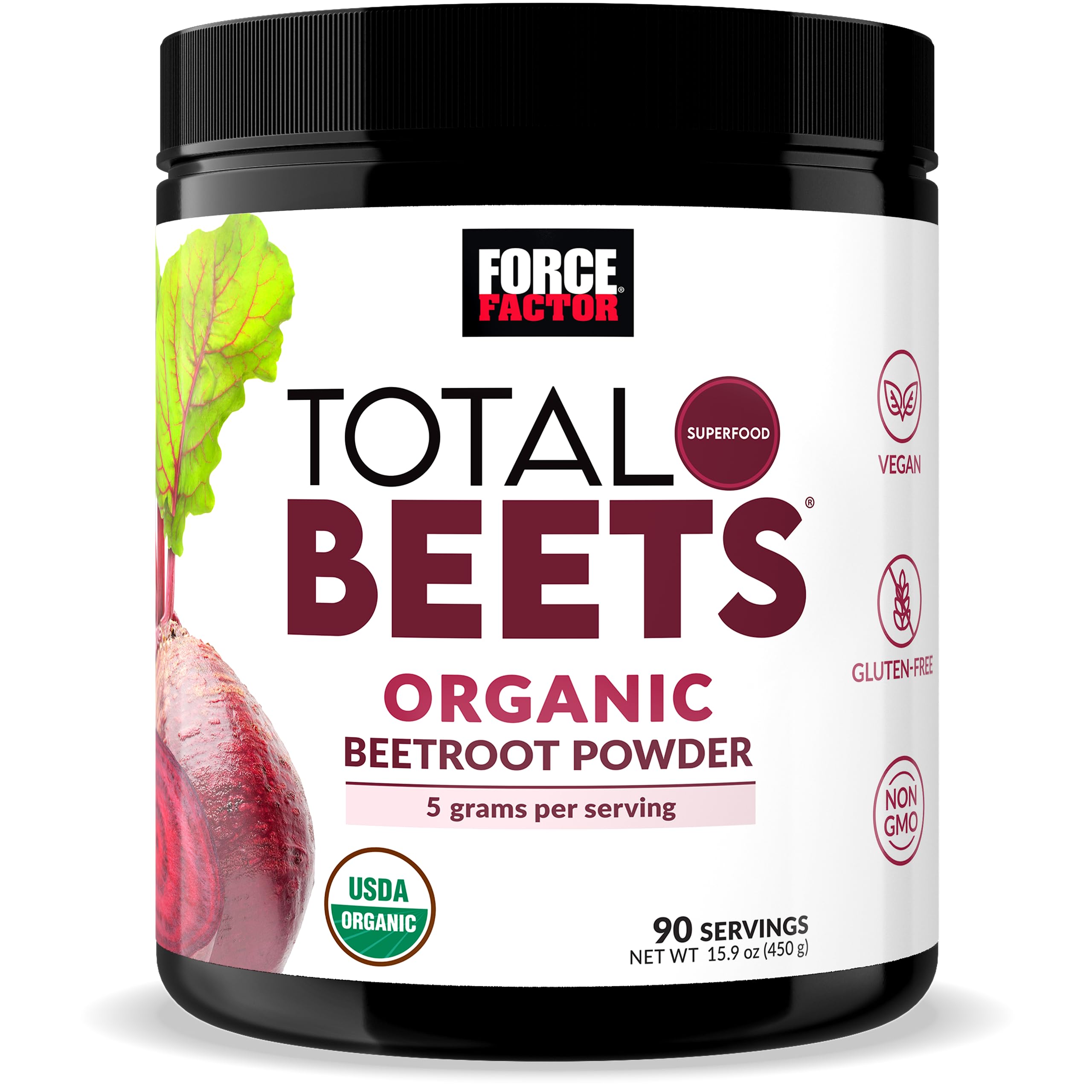 15.9-Oz (90-Servings) Force Factor Total Beets Organic Beetroot Superfood Powder (Unflavored) $14.84 w/ S&S + Free Shipping w/ Prime or on $35+