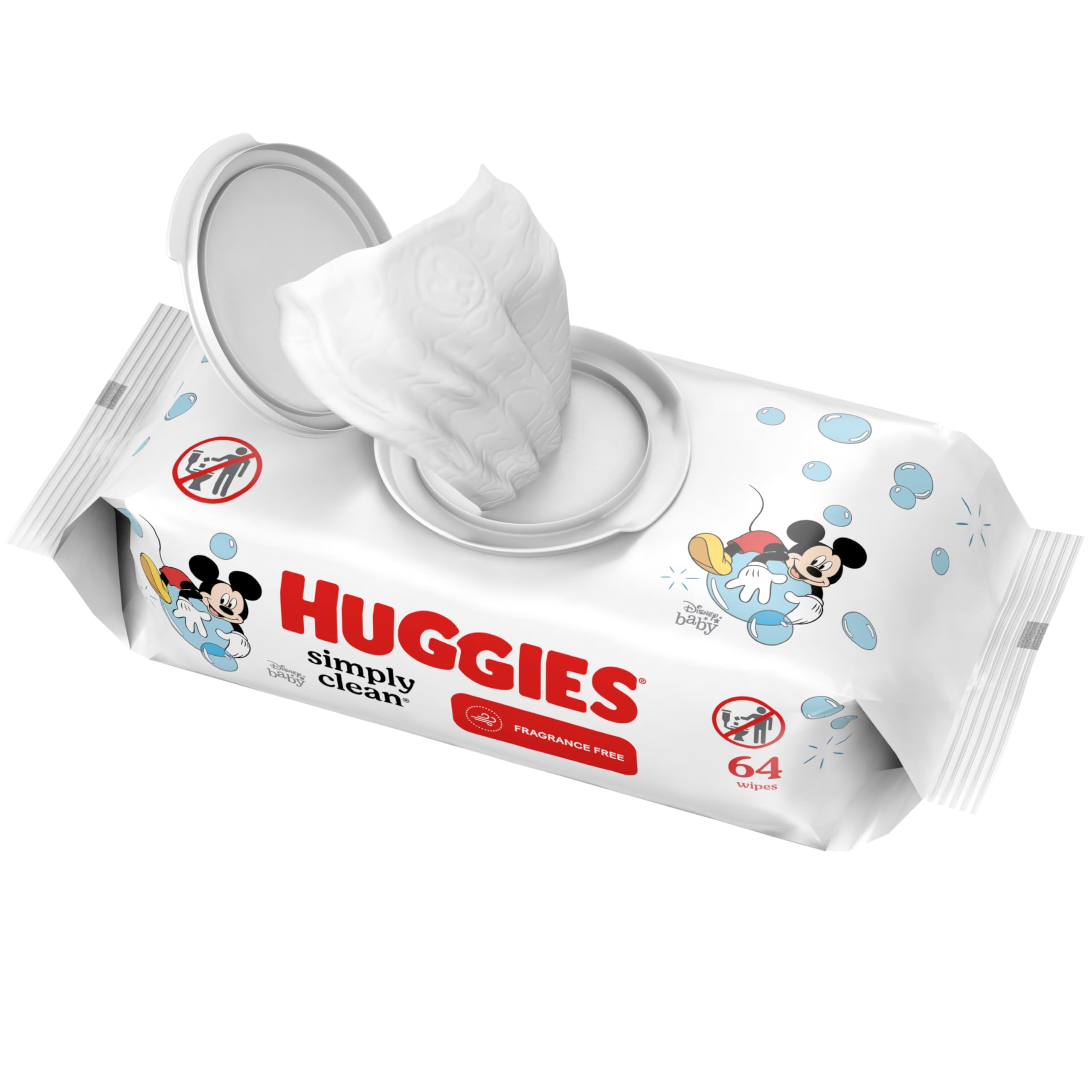 HUGGIES Simply Clean Fragrance-free Baby Wipes, Soft Pack (64-Count) $1.95 w/ S&S + Free Shipping w/ Prime or on $35+