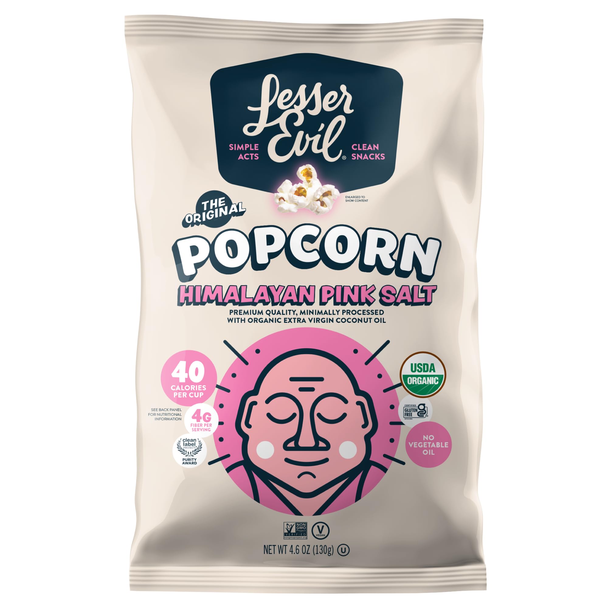 4.6-Oz LesserEvil Popcorn (Himalayan Pink Salt) 5 for $9.90 ($1.98 each) + Free Shipping w/ Prime or on $35+