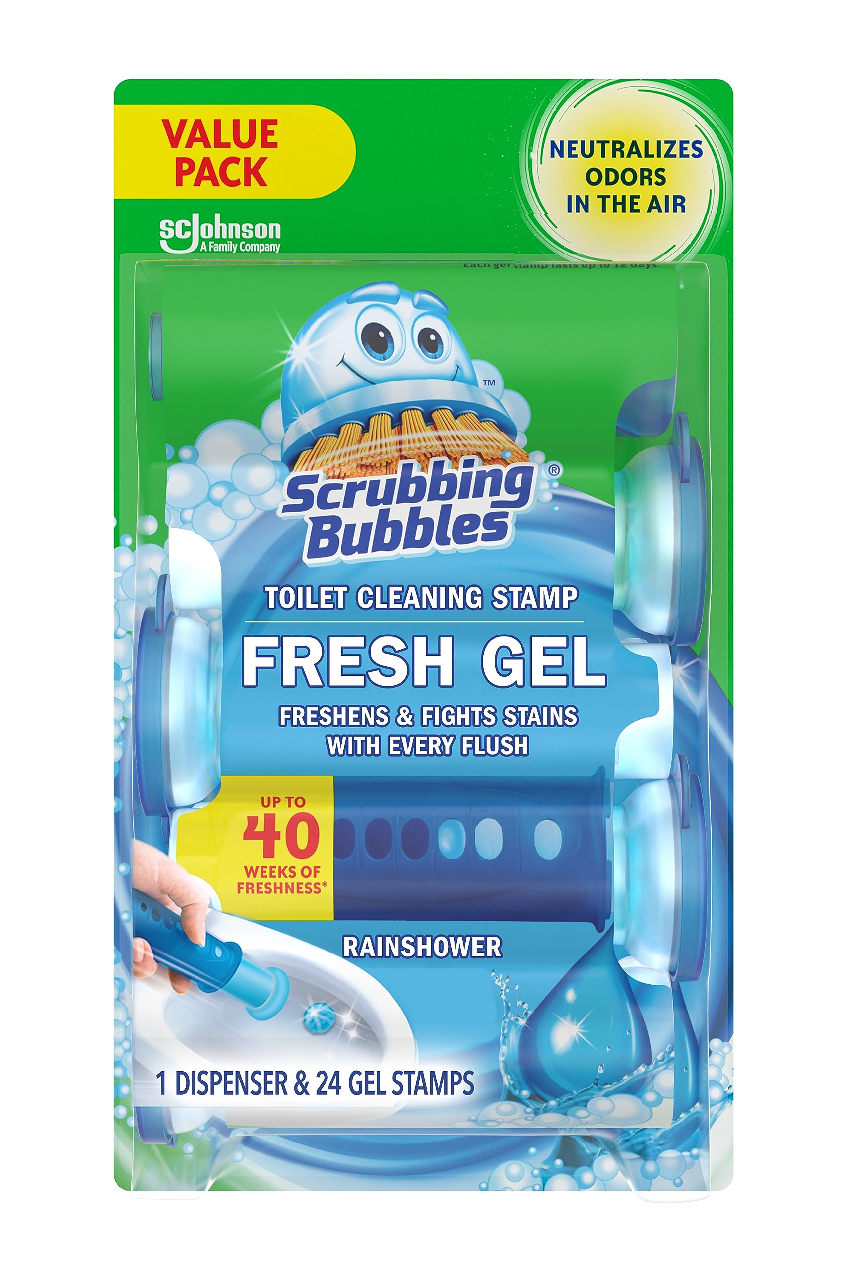 24Count Scrubbing Bubbles Fresh Gel Toilet Bowl Cleaning Stamps