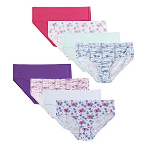 8-Pack Hanes Ultimate Girl's 100% Organic Cotton Briefs & Hipster