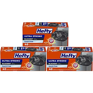 Hefty Ultra Strong Blackout Kitchen Trash Bags - 13 Gallon, 40 Count