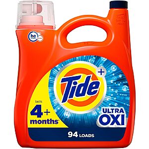 146-Oz Tide Liquid Laundry Detergent (Various) $  14.94 + 0.80 Amazon Credit w/ S&S + Free Shipping w/ Prime or on $  35+