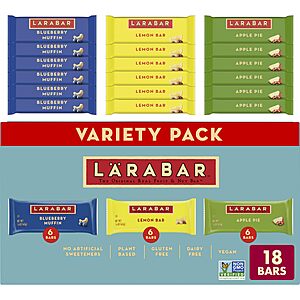 36-Count 1.6-Oz Larabar Fruit & Nut Bars (Blueberry Muffin, Lemon Bar, Apple Pie) $  27.98 w/ S&S + Free Shipping w/ Prime or on $  35+