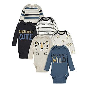 6-Pack Gerber unisex-baby Long Sleeve Onesies Bodysuits (Various Sizes) $  13 + Free Shipping w/ Prime or on $  35+