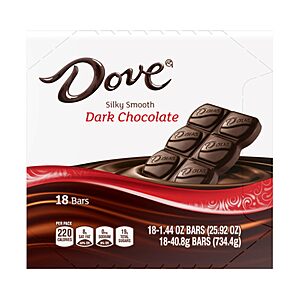 18-Count 1.44-Oz DOVE Candy Dark Chocolate Bars (Full Size)