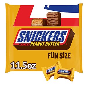 11.5-Oz Snickers Crunchy Peanut Butter Squared Fun Size Milk Chocolate Candy Bars