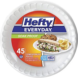 45-Count Hefty Everyday 9" Foam Plates (White) $2.65 + Free Shipping w/ Prime or on $35+