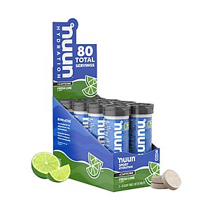 80-Count Nuun Sport + Caffeine Electrolyte Drink Tablets (Fresh Lime or Orange Sunrise) from $20.20 w/ S&S + Free Shipping w/ Prime or on $35+