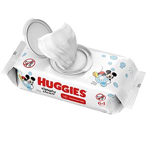 HUGGIES Simply Clean Fragrance-free Baby Wipes, Soft Pack (64-Count) $  1.95 w/ S&S + Free Shipping w/ Prime or on $  35+