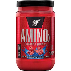 15.3oz BSN Amino X Muscle Recovery & Endurance Powder (Blue Raz, 30 Servings) $10.05 w/ Subscribe & Save
