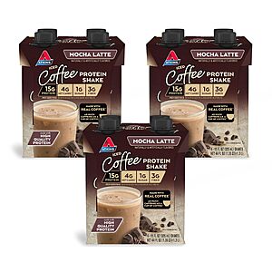12-Count 11-Oz Atkins Iced Coffee Protein Shake (Mocha Latte) $  15.19 w/ S&S + Free Shipping w/ Prime or on $  35+