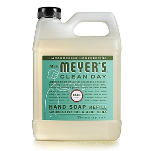 33-Oz Mrs. Meyer's Clean Day Liquid Hand Soap Refill (Lavender or Basil) $  6.70 w/S&S + Free Shipping w/ Prime or on $  35+