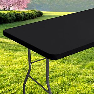 30" x 72" Spotjoy Waterproof Fitted Picnic Table Cloth (Black) $2.50 