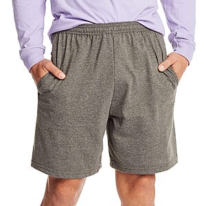 Hanes Men's Jersey Pocket Shorts (Camo Green Heather) 