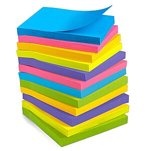 12-Count 40-Sheet OHOME Colorful Pastel Sticky Note Pads (3