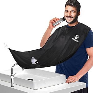 Aksice Beard Bib Apron w/ 4 Suction Cups (Black) $4.78 + Free Shipping w/ Prime or on $35+