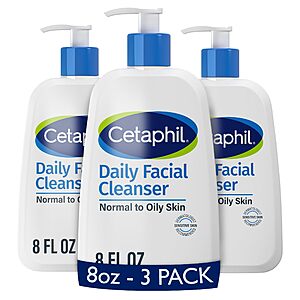 3-Pack 8oz Cetaphil Daily Facial Cleanser (Combination to Oily, Sensitive Skin) $21.07 + $10 Amazon Credit w/ S&S + Free Shipping w/ Prime or on $35+