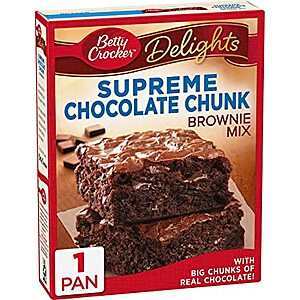 18-Oz Betty Crocker Delights Supreme Chocolate Chunk Brownie Mix $1.93 w/ S&S + Free Shipping w/ Prime or on orders over $35