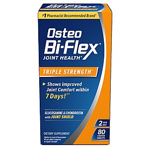 80-Count Osteo Bi-Flex Triple Strength Glucosamine Chondroitin with Vitamin C Joint Health Supplement Tablets $7.25 w/ S&S + Free Shipping w/ Prime or on $35+