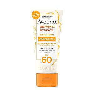 3-Oz Aveeno Protect + Hydrate Moisturizing Body Sunscreen Lotion w/ SPF 60 (Oxybenzone-Free) $3.83 w/ S&S + Free Shipping