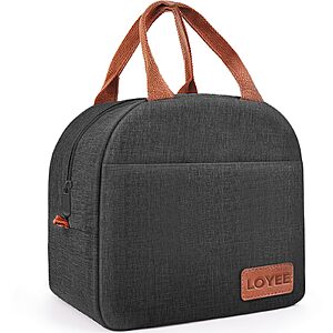 Prime Members: Loyee Insulated Lunch Bag (Black) $4.99 + Free Shipping w/ Prime or on $35+