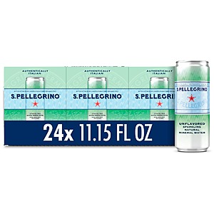 24-Pack 11.15-Oz S.Pellegrino Sparkling Natural Mineral Water (Unflavored) $14.81 w/ S&S + Free Shipping w/ Prime or on $35+
