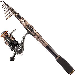 5.91' Plusinno Carbon Fiber Telescopic Fishing Rod & Reel Combo .55